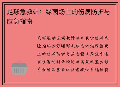 足球急救站：绿茵场上的伤病防护与应急指南